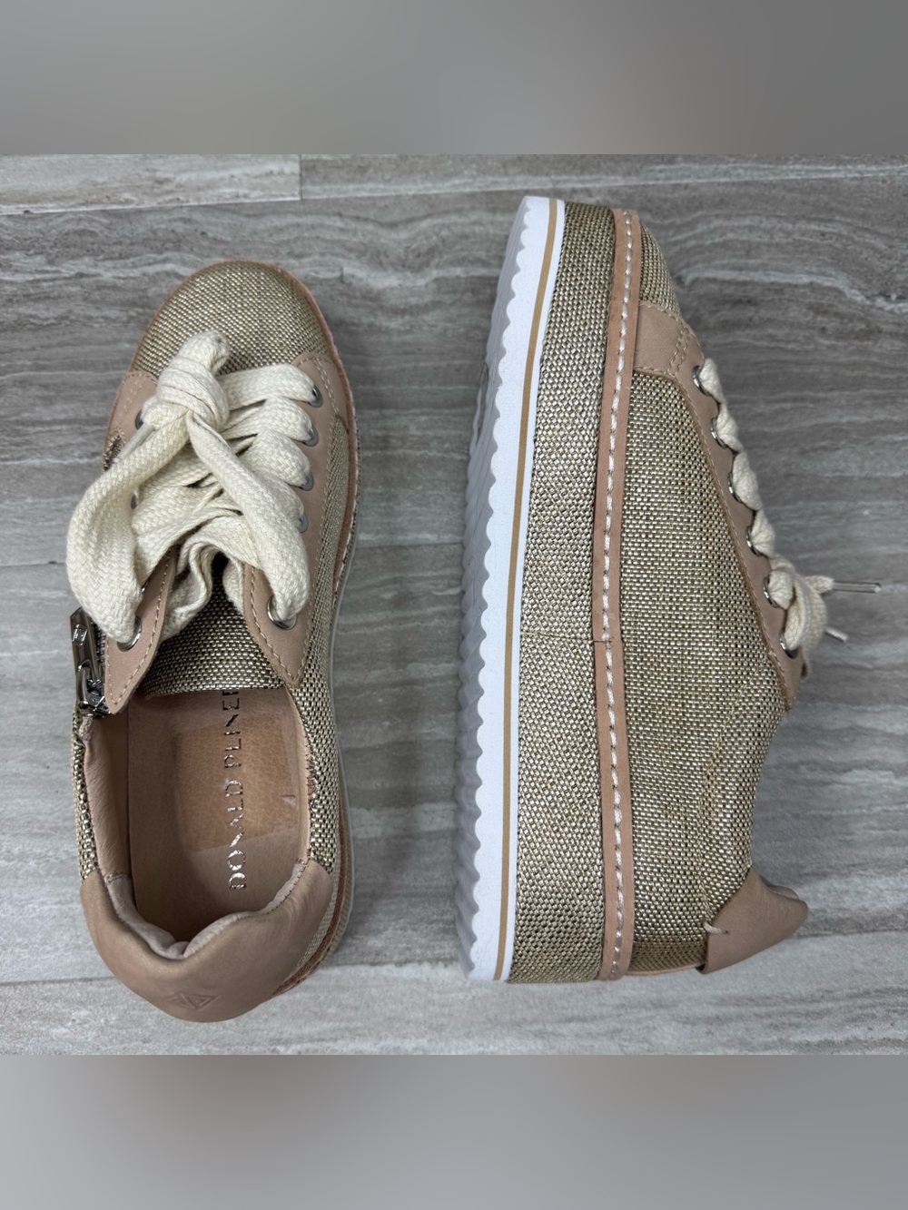 NEW! Donald J. Pliner Dew Raffia Platform Sneaker Womens Size 6 - Picture 7 of 12
